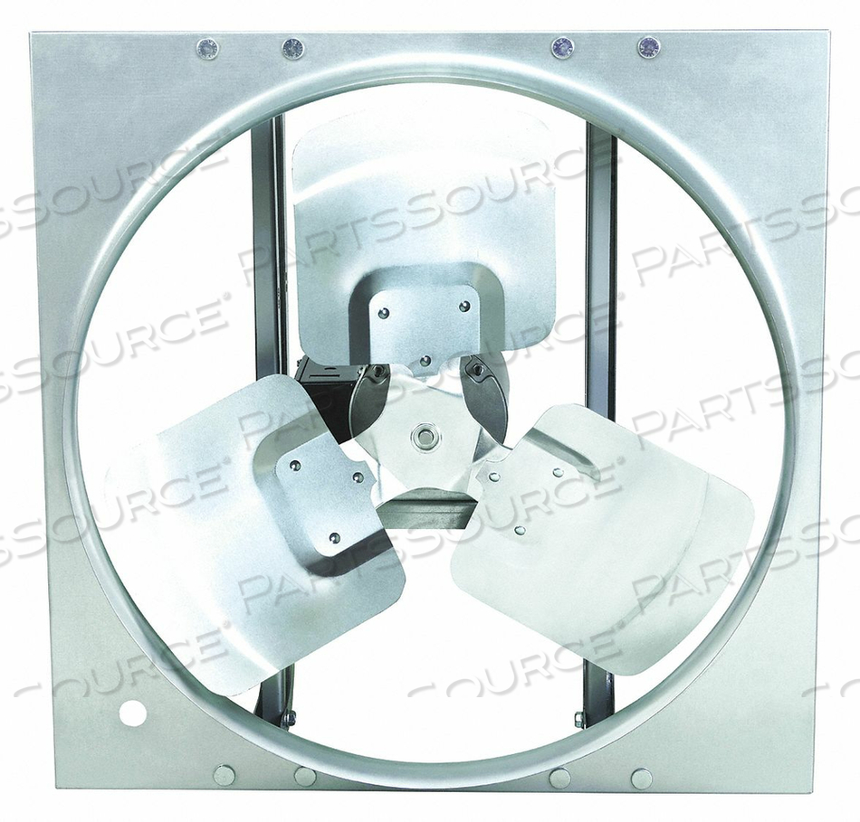 EXHAUST FAN, BLADE DIAMETER 24 IN, BLADE MATERIAL ALUMINUM, EXHAUST AIRFLOW @ 0.000 IN SP 5,088 CFM, FRAME FINISH GALVANIZED, FRAME MATERIAL by DAYTON ELECTRIC MANUFACTURING CO