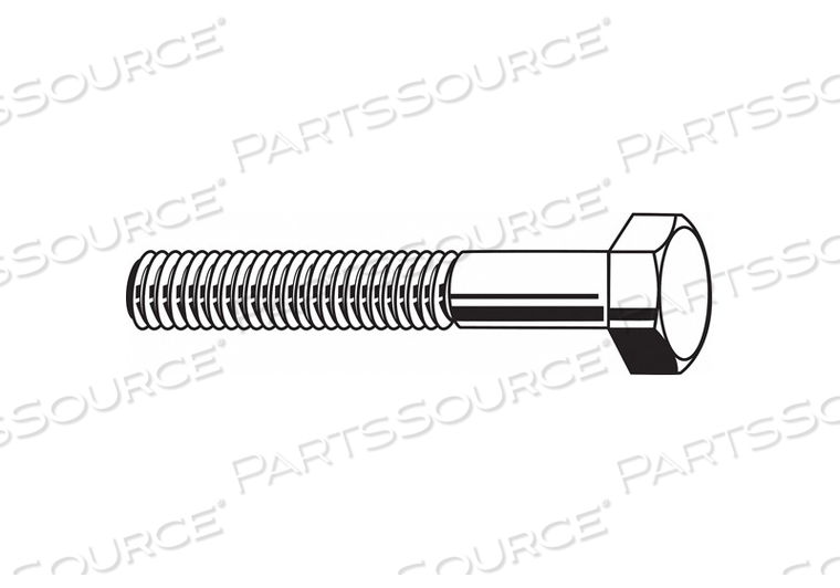 HEX HEAD CAP SCREW, STAINLESS STEEL, A4, PLAIN, 3/8"-16, COARSE, 7 IN LG, GLOBALLY SOURCED, 2A by Fabory