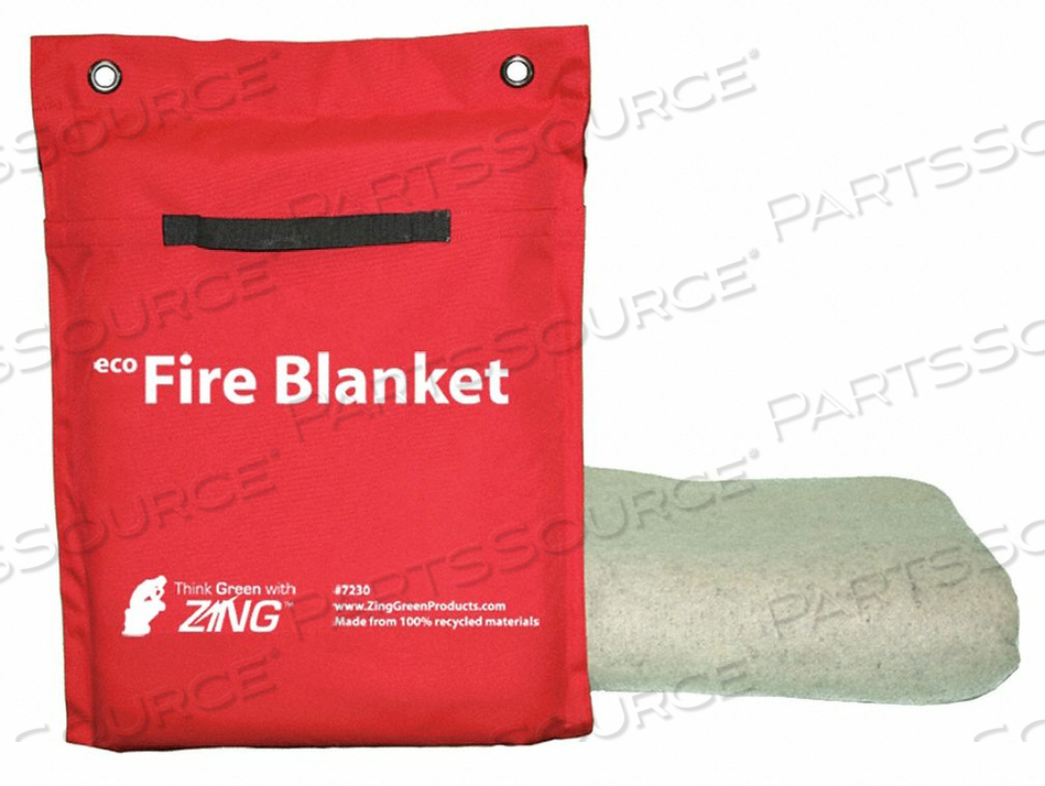 FIRE BLANKET AND TOTE SYNTHETIC FIBER by ZING Green Safety Products