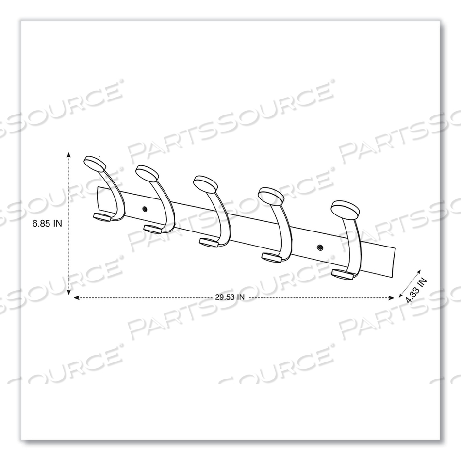 COAT RACK 5 HOOK WOOD/STEEL by Alba