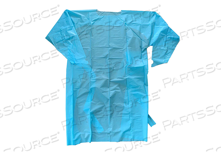 OVER-THE-HEAD PROTECTIVE PROCEDURE GOWN ONE SIZE FITS MOST BLUE NONSTERILE AAMI LEVEL 2 DISPOSABLE (75/CS) by Cypress