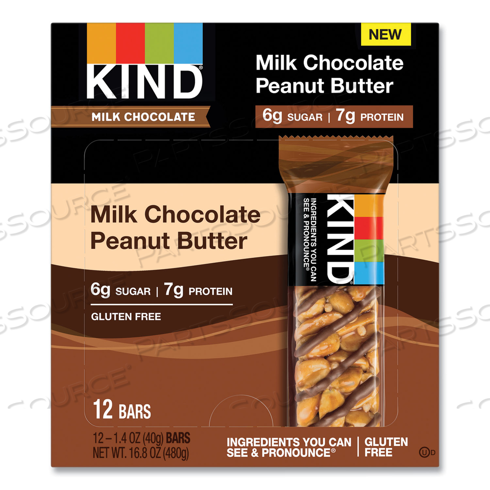 MILK CHOCOLATE BARS, MILK CHOCOLATE PEANUT BUTTER, 1.4 OZ BAR, 12/BOX 