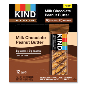 MILK CHOCOLATE BARS, MILK CHOCOLATE PEANUT BUTTER, 1.4 OZ BAR, 12/BOX by Kind