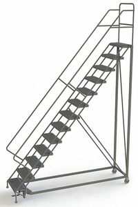 ROLLING LADDER 13 STEPS SERRATED TREAD by Tri-Arc