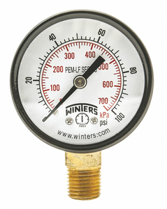 J1379 GAUGE PRESSURE 0 TO 100 PSI 2 IN. by Winters Instruments