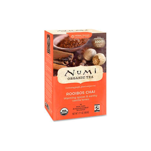 ORGANIC TEA HERBAL TEA, ROOIBOS CHAI, SINGLE CUP BAGS, 18/BOX by Numi