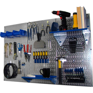 PEGBOARD STANDARD TOOL STORAGE KIT, GALVANIZED BLUE, 48" X 32" X 9" by Wall Control Pegboard