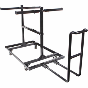 SOLUTIONS STEEL BARRICADE CART, 77-1/2"L X 74"W X 54-3/4"H, 30 BARRICADES by Queue Solutions LLC