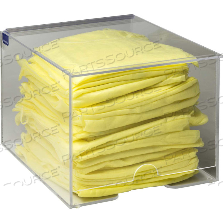 LAB COAT / FROCK / SMOCK / ISOLATION GOWN DISPENSER WITH LID, 13"L by Horizon Mfg Enterprises, Inc