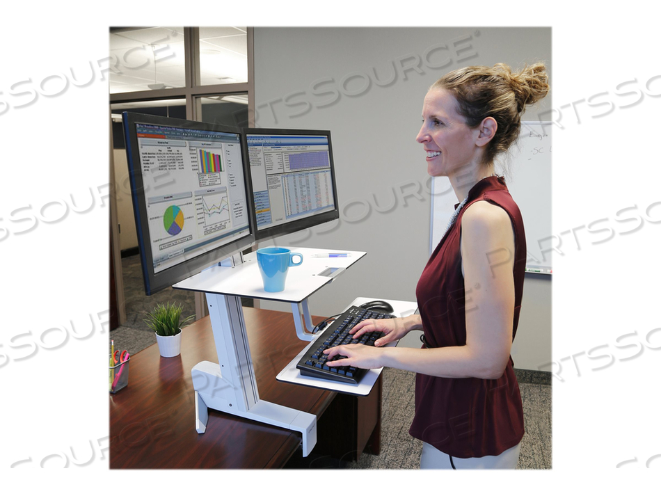 WORKFIT-S, DUAL WORKSTATION WITH WORKSURFACE (WHITE) by Ergotron, Inc.