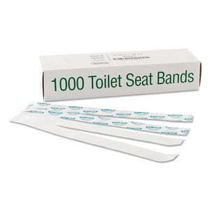 SANI/SHIELD PRINTED TOILET SEAT BAND, 16 X 1.5, DEEP BLUE/WHITE, 1,000/CARTON by Bagcraft