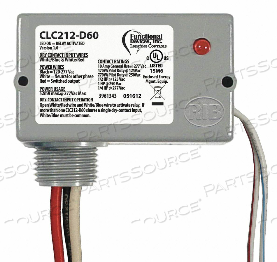 PREWIRED RELAY 120-277VAC 10A SPST-NO by RIB PREWIRED RELAY 120-277VAC 10A SPST-NO by RIB