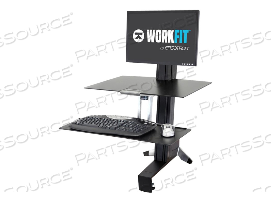 WORKFIT-S, SINGLE LD WORKSTATION WITH WORKSURFACE (BLACK) by Ergotron, Inc.
