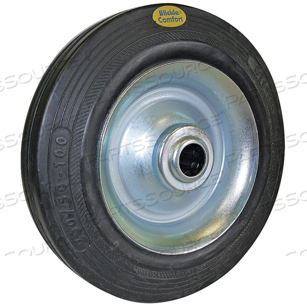 RUBBER TREAD ON STEEL CORE WHEEL, 6 1/4 IN WHEEL DIA., 1 5/8 IN WHEEL WD by Approved Vendor RUBBER TREAD ON STEEL CORE WHEEL, 6 1/4 IN WHEEL DIA., 1 5/8 IN WHEEL WD by Approved Vendor