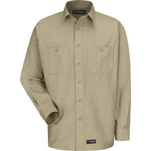 MEN'S CANVAS LONG SLEEVE WORK SHIRT KHAKI REGULAR-4XL by Wrangler