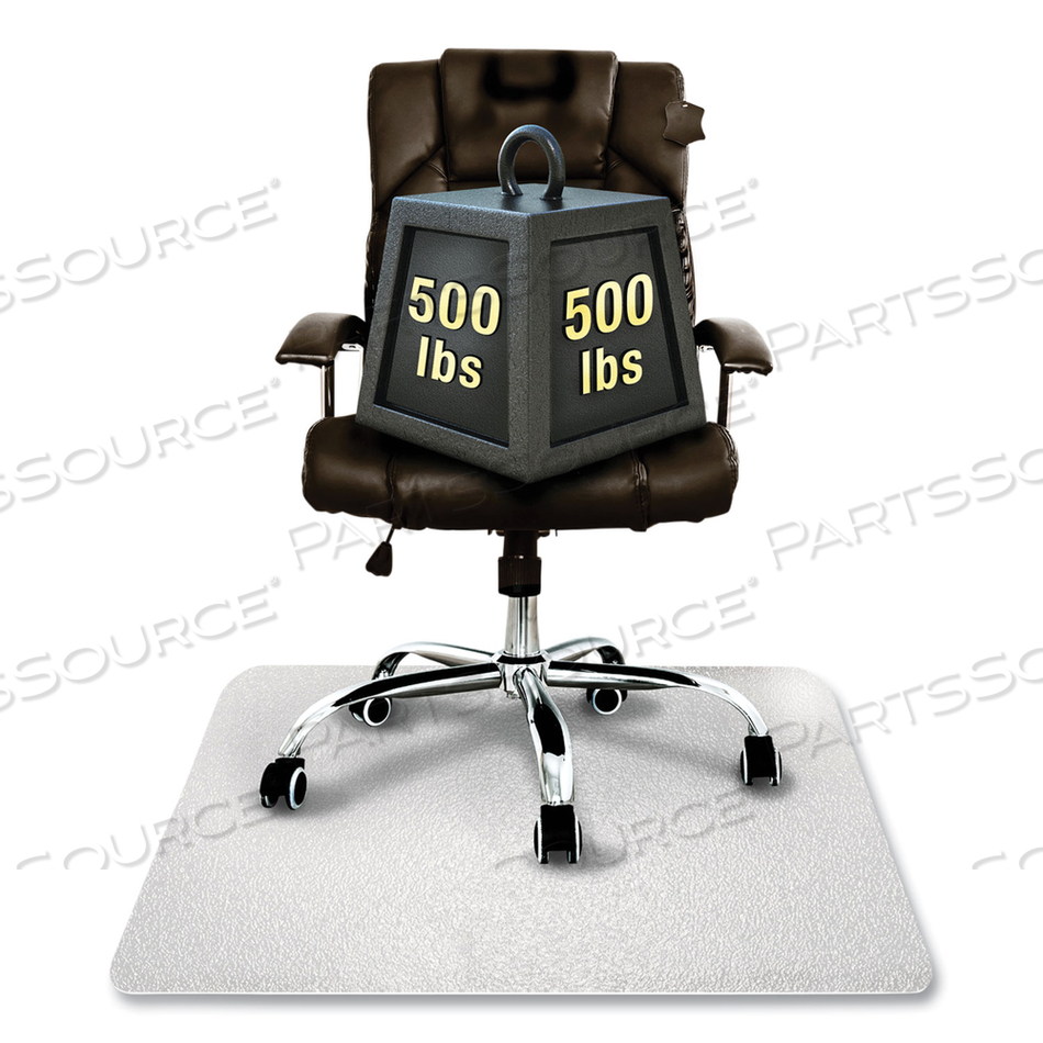 CLEARTEX MEGAMAT HEAVY-DUTY POLYCARBONATE MAT FOR HARD FLOOR/ALL CARPET, 46 X 60, CLEAR by Floortex