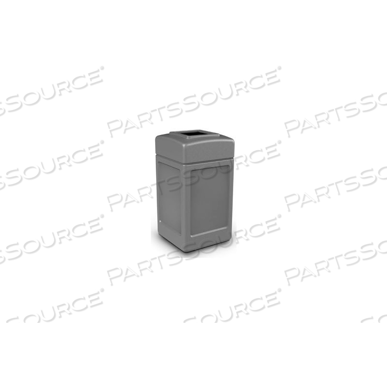 42 GALLON SQUARE WASTE RECEPTACLE, GRAY by Dci Marketing