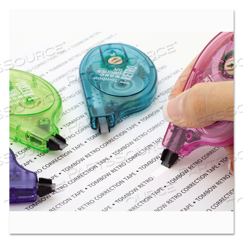 MONO ORIGINAL CORRECTION TAPE, ASSORTED RETROCOLOR APPLICATORS, 0.17" X 394" by Tombow