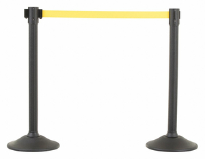 BARRIER POST WITH BELT HDPE BLACK PR by US Weight