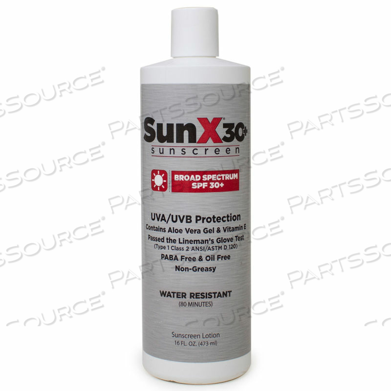 SUN X 30 SUNSCREEN LOTION, SPF 30+, 16OZ BOTTLE, 1-BOTTLE 