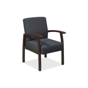 LORELL DELUXE FABRIC GUEST CHAIR, 24"W X 25"D X 35-1/2"H, EXPRESSO FRAME/CHARCOAL SEAT by S.P. Richards Company