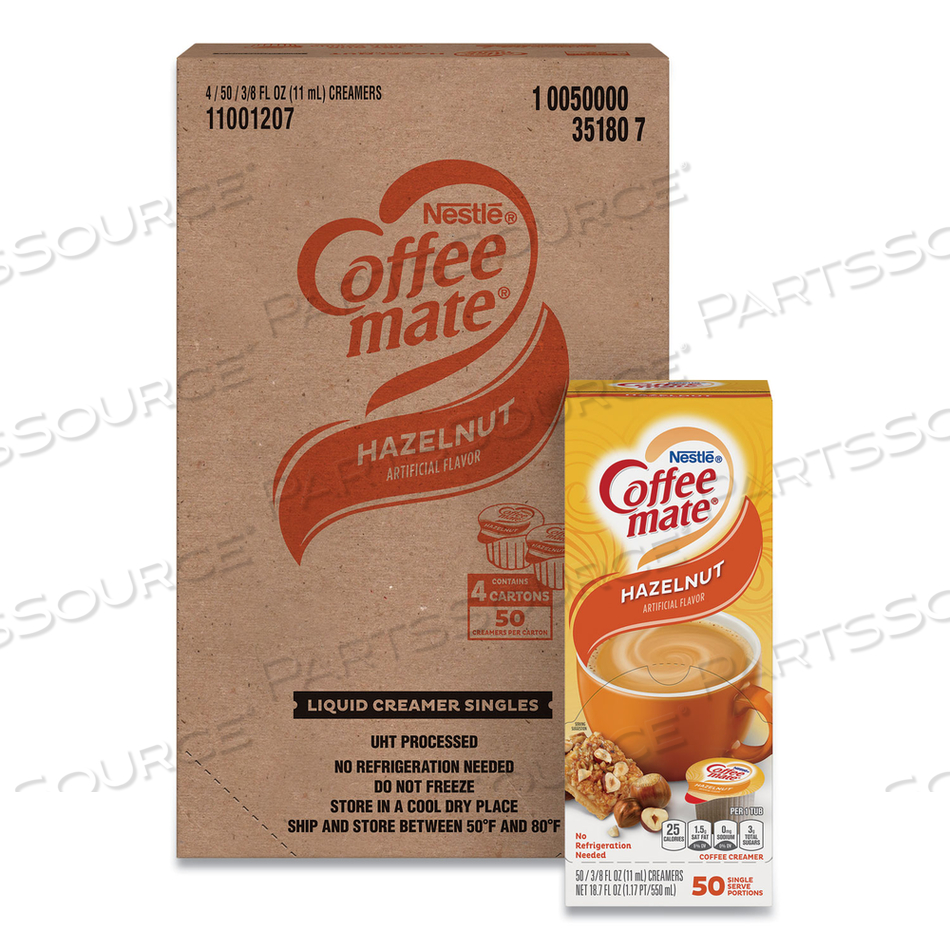 LIQUID COFFEE CREAMER, HAZELNUT, 0.38 OZ MINI CUPS by Coffee-Mate