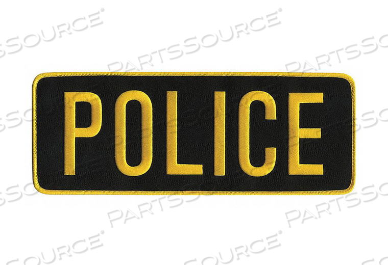 EMBRDRD PATCH POLICE MEDIUM GOLD ON BLCK by Heros Pride EMBRDRD PATCH POLICE MEDIUM GOLD ON BLCK by Heros Pride