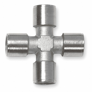 FEMALE CROSS NICKEL-PLATED BRASS 1/4 IN. by Alpha Fittings