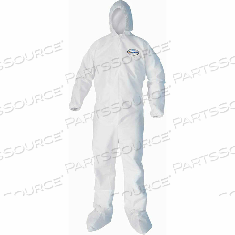 KLEENGUARD A40 LIQUID & PARTICLE PROTECTION COVERALL 44335, WHITE, 2XL, 25/CASE by Kimberly-Clark Corporation KLEENGUARD A40 LIQUID & PARTICLE PROTECTION COVERALL 44335, WHITE, 2XL, 25/CASE by Kimberly-Clark Corporation