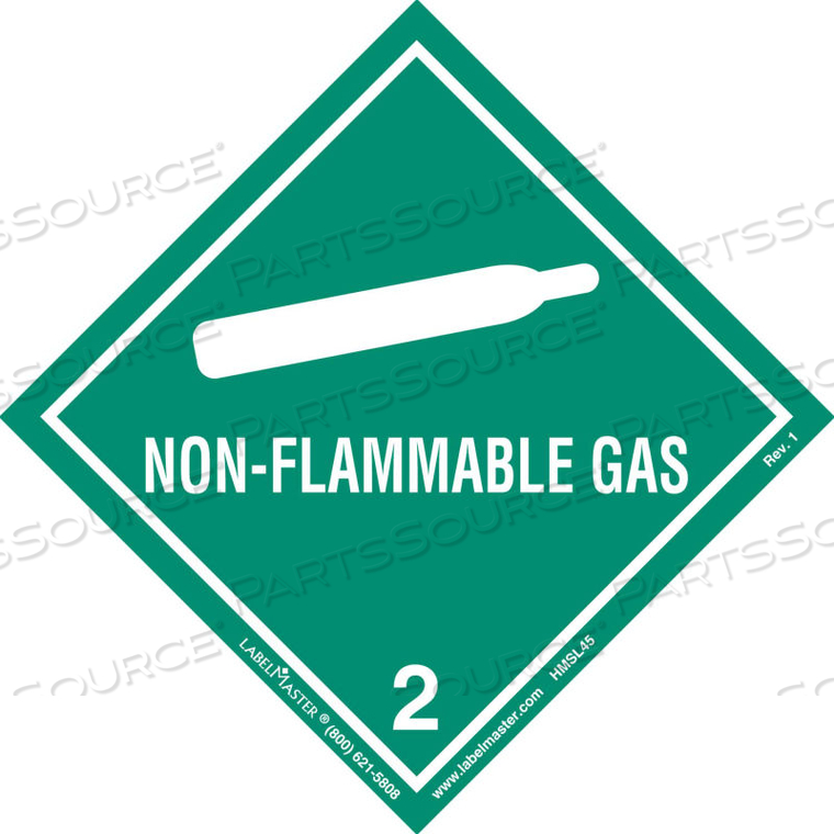 NON-FLAMMABLE GAS LABEL, WORDED, PVC-FREE FILM, 500/ROLL by Labelmaster NON-FLAMMABLE GAS LABEL, WORDED, PVC-FREE FILM, 500/ROLL by Labelmaster