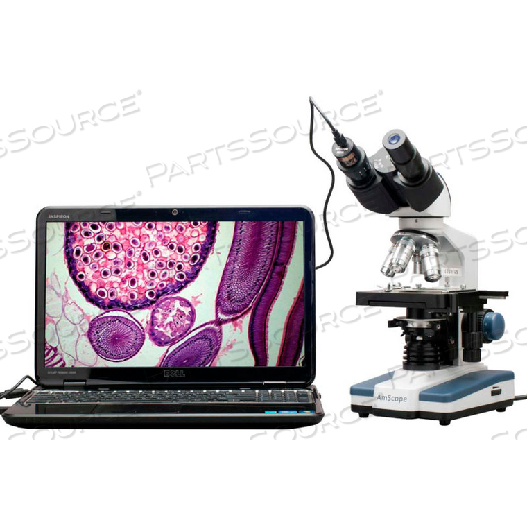 AMSCOPE 40X-2500X LED DIGITAL BINOCULAR COMPOUND MICROSCOPE WITH 3D STAGE +1.3MP USB CAMERA by United Scope AMSCOPE 40X-2500X LED DIGITAL BINOCULAR COMPOUND MICROSCOPE WITH 3D STAGE +1.3MP USB CAMERA by United Scope