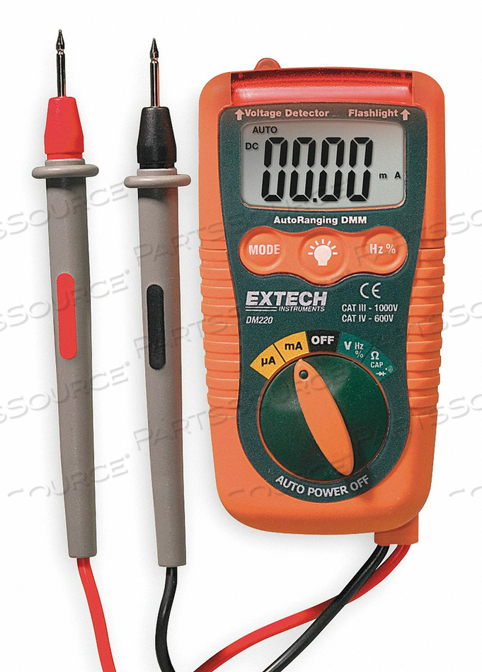 MINI POCKET MULTIMETER W/NON-CONTACT VOLTAGE DETECTOR, ORANGE/GREEN, AC CAPABLE by Extech Instruments MINI POCKET MULTIMETER W/NON-CONTACT VOLTAGE DETECTOR, ORANGE/GREEN, AC CAPABLE by Extech Instruments