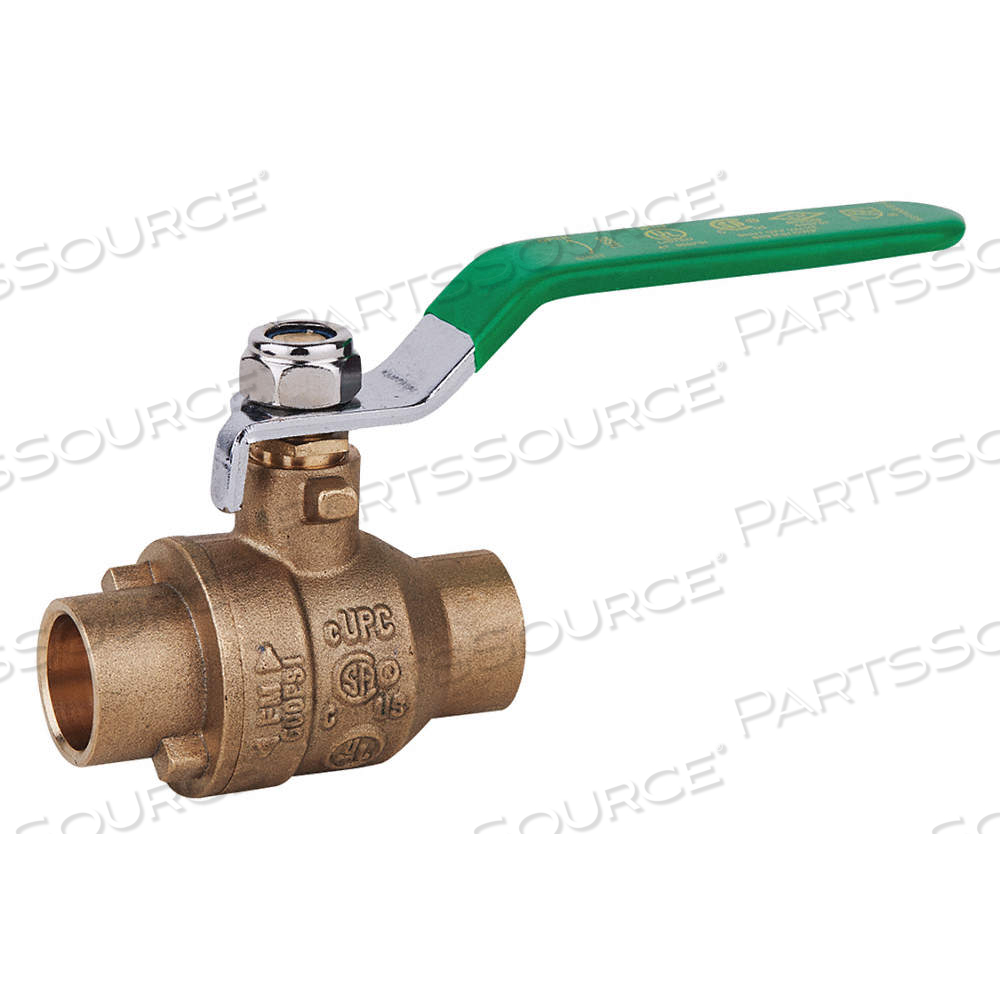 MANUAL TWO-WAY BALL VALVE, 2 IN, BRASS, STRAIGHT, SWEAT X SWEAT, FULL PORT BALL PORT by Approved Vendor MANUAL TWO-WAY BALL VALVE, 2 IN, BRASS, STRAIGHT, SWEAT X SWEAT, FULL PORT BALL PORT by Approved Vendor