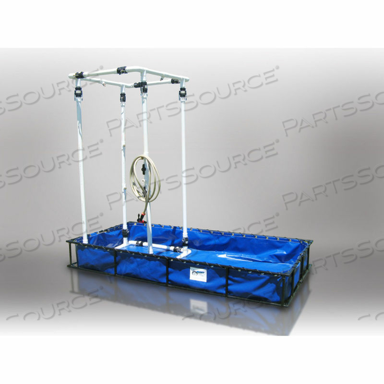 ALUMINUM/PVC DECONTAMINATION POOL WITH SHOWER ALFDP-55WS - 60"LX84"WX205"H 180 GAL CAP. BLUE by Husky Portable Containment ALUMINUM/PVC DECONTAMINATION POOL WITH SHOWER ALFDP-55WS - 60"LX84"WX205"H 180 GAL CAP. BLUE by Husky Portable Containment