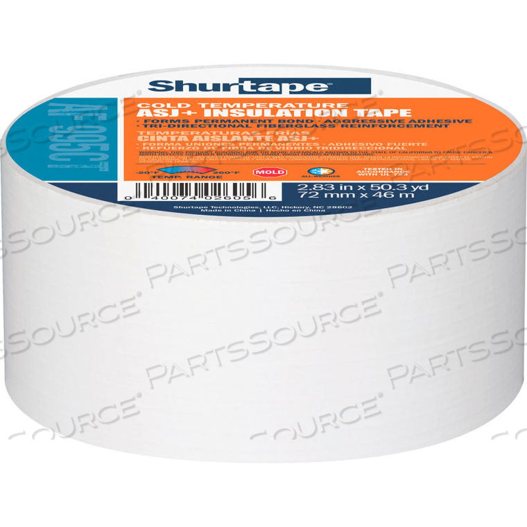 AF 995CT COLD TEMPERATURE ASJ+ TAPE - WHITE - 72MM X 46M by Shurtape