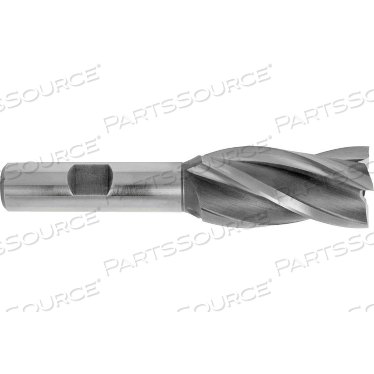 1-5/8" DIA., 3/4" SHANK, 2" LOC, 4-1/4" OAL, 6 FLUTE COBALT SINGLE END MILL, UNCOATED 