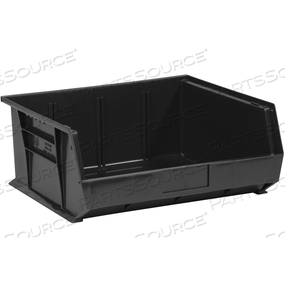 PLASTIC STACK & HANG BIN BOXES, 14 3/4" X 16 1/2" X 7", BLACK, 6/CASE by BOX Partners (Box Acquisitions, LLC)
