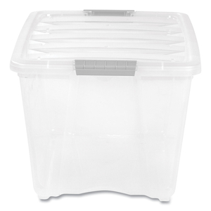 STACK AND PULL LATCHING FLAT LID STORAGE BOX, 13.5 GAL, 22" X 16.5" X 13.03", CLEAR by Iris USA, Inc