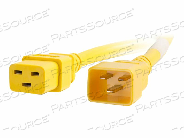 POWER CORD, 3 FT, 20 A, 250 V, IEC 320-C20 TO IEC 320-C19, YELLOW 