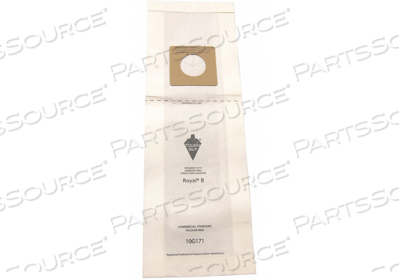VACUUM BAG, FOR VACUUM TYPE UPRIGHT VACUUM, FITS VACUUM BRAND BISSELL, HOOVER, POWR-FLITE, ROYAL, RUBBERMAID, TORNADO, FITS VACUUM MODELS DA by Tough Guy VACUUM BAG, FOR VACUUM TYPE UPRIGHT VACUUM, FITS VACUUM BRAND BISSELL, HOOVER, POWR-FLITE, ROYAL, RUBBERMAID, TORNADO, FITS VACUUM MODELS DA by Tough Guy
