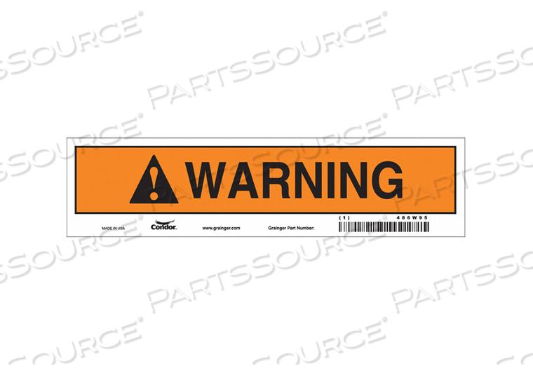 SAFETY SIGN 9 W 2-1/4 H 0.004 THICKNESS 