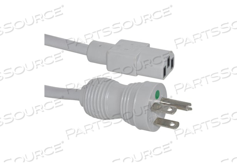 8FT 18 AWG NEMA 5-15P - C13 HOSPITAL GRADE POWER CORD - GREY by Allied Healthcare Products, Inc.