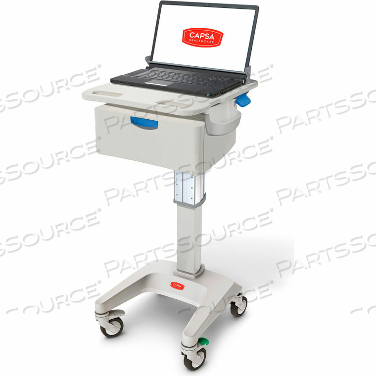 LX5 NON-POWERED LAPTOP CART, ONE 6" DRAWER, 35 LBS. WEIGHT CAPACITY by Capsa Healthcare