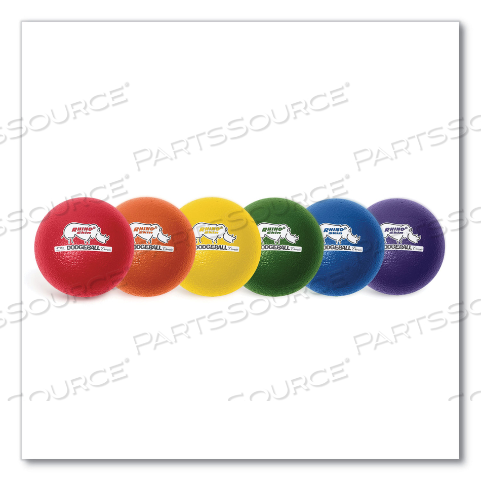 DODGE BALL SET, RHINO SKIN, ASSORTED COLORS, 6 BALLS/SET by Champion Sports