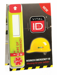 HARD HAT I.D YLLW 3/4IN.HX3-1/4IN.W PK25 by Vital ID