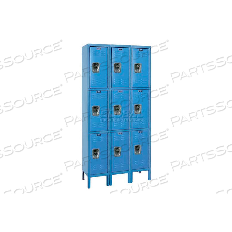 READYBUILT LOCKER, 12"W X 18"D X 24"H, BLUE, TRIPLE TIER, 3 WIDE by Hallowell