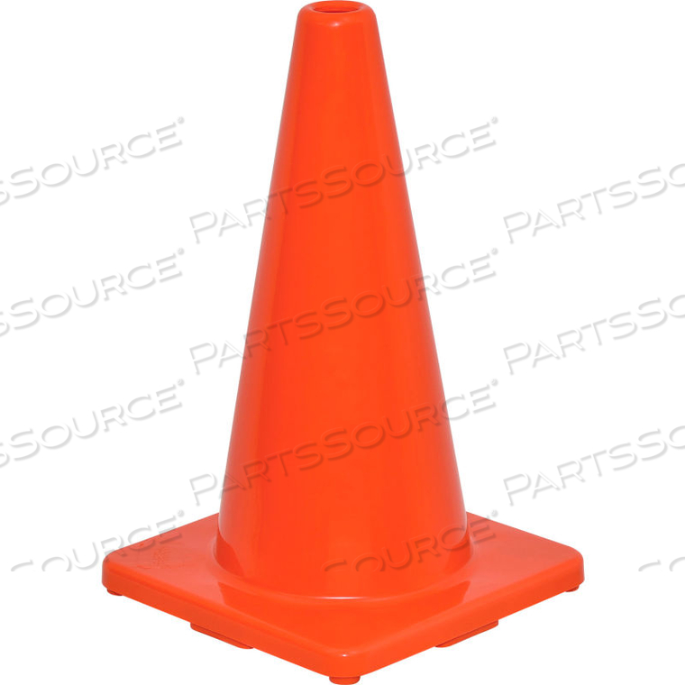 18" TRAFFIC CONE, NON-REFLECTIVE, SOLID ORANGE BASE, 2-1/2 LBS by Jinyun Granchess Rubber & Plastics Co.Lt