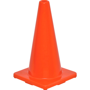 18" TRAFFIC CONE, NON-REFLECTIVE, SOLID ORANGE BASE, 2-1/2 LBS by Jinyun Granchess Rubber & Plastics Co.Lt