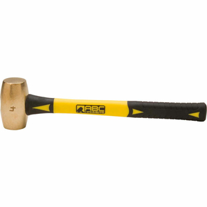 4 LB. NON-SPARKING BRASS HAMMER, 14" FIBERGLASS HANDLE by ABC Hammers Inc.