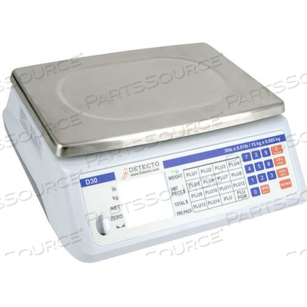 DIGITAL PRICE COMPUTING SCALE, 30 LB, LEGAL FOR TRADE, 1/2 IN 7 SEGMENT LCD by Detecto Scale / Cardinal Scale
